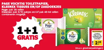 Aanbieding: Page vochtig toiletpapier, Kleenex tissues en/of zakdoekjes