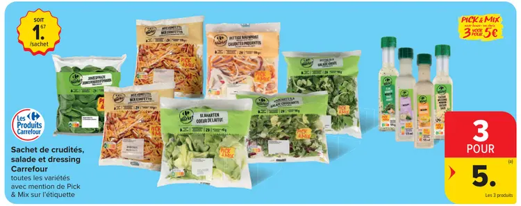 Offre: Sachet de crudités, salade et dressing