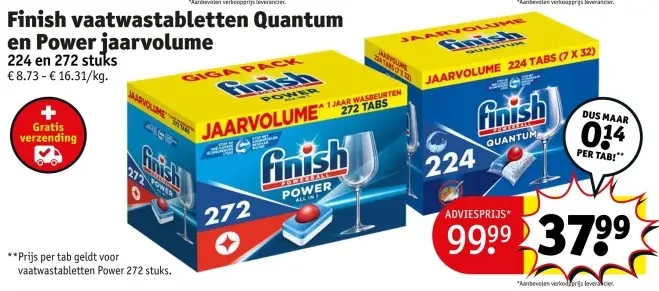 Promotie: Finish vaatwastabletten Quantum en Power jaarvolume