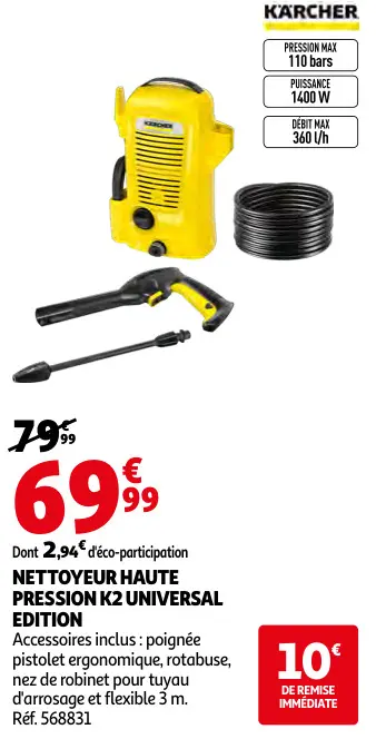 Promotie: Nettoyeur haute pression k2 universal edition
