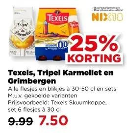 Aanbieding: Texels, Tripel Karmeliet en Grimbergen