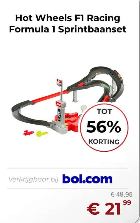 Aanbieding: Hot Wheels F1 Racing Formula 1 Sprintbaanset