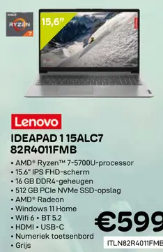 Aanbieding: Ideapad 1 15alc7 82r4011fmb