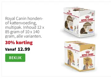 Aanbieding: Royal Canin honden- of kattenvoeding, multipak