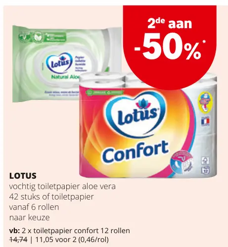 Promotie: Vochtig toiletpapier aloe vera of toiletpapier