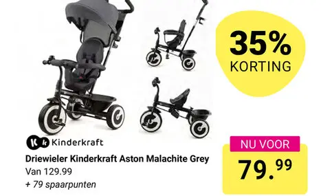 Aanbieding: Driewieler Kinderkraft Aston Malachite Grey