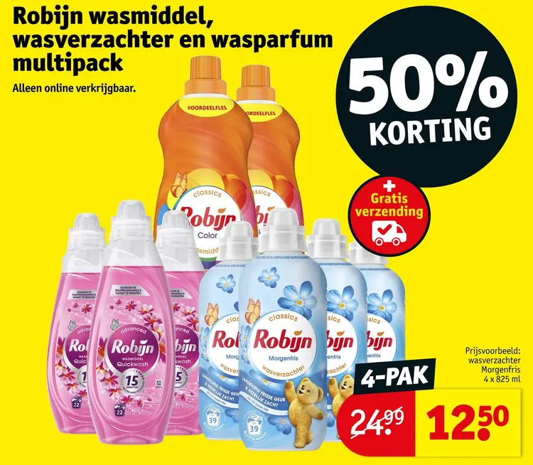 Aanbieding: Wasmiddel, wasverzachter en wasparfum multipack