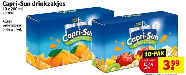 Promotie: Capri-Sun drinkzakjes