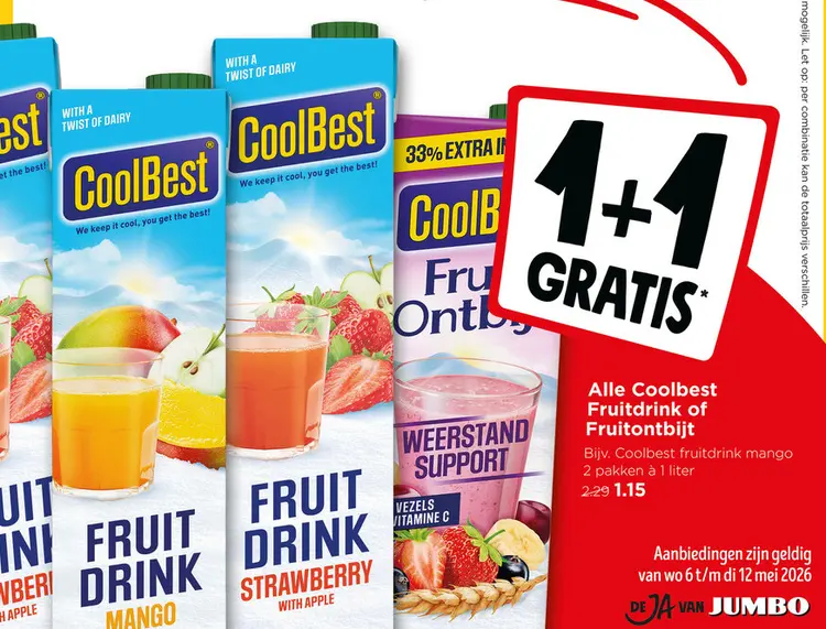 Aanbieding: Coolbest Fruitdrink of Fruitontbijt