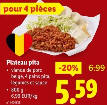 Offre: Plateau pita