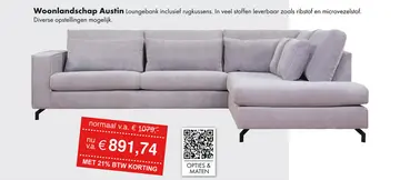 Aanbieding: Austin hoekbank ribcord