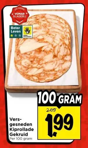 Aanbieding: Versgesneden Kiprollade Gekruid