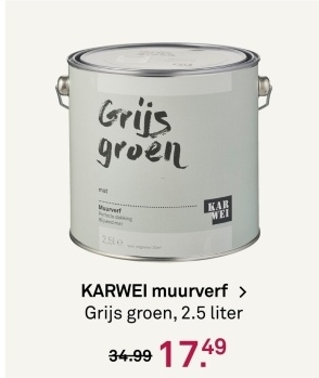 Aanbieding: KARWEI muurverf Grijs groen