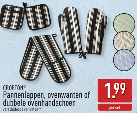 Promotie: Pannenlappen, ovenwanten of dubbele ovenhandschoen