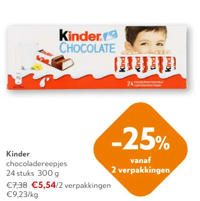 Promotie: Kinder chocoladereepjes