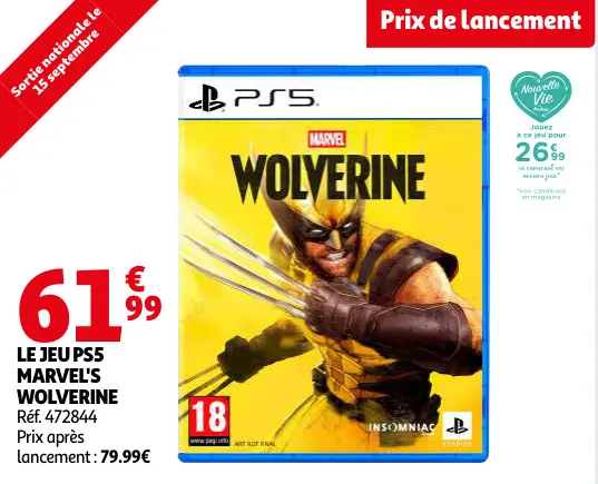 Offre: Le jeu ps5 MARVEL's wolverine
