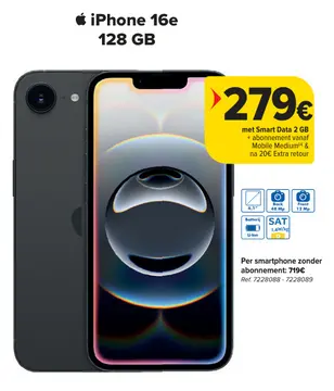 Aanbieding: iPhone 16e 128 GB
