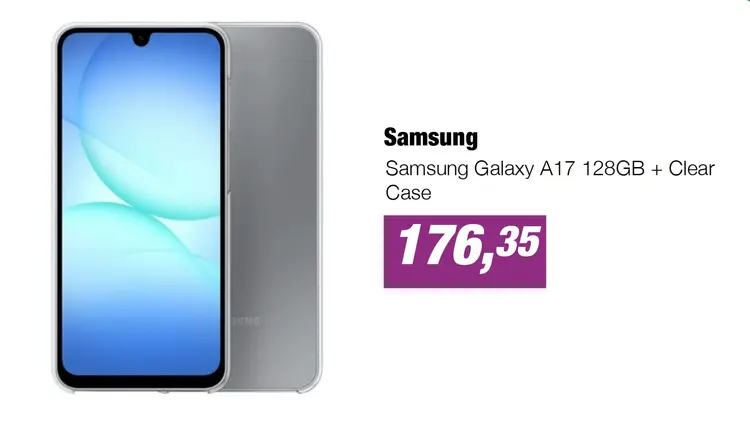 Aanbieding: Samsung Galaxy A17 128GB + Clear Case
