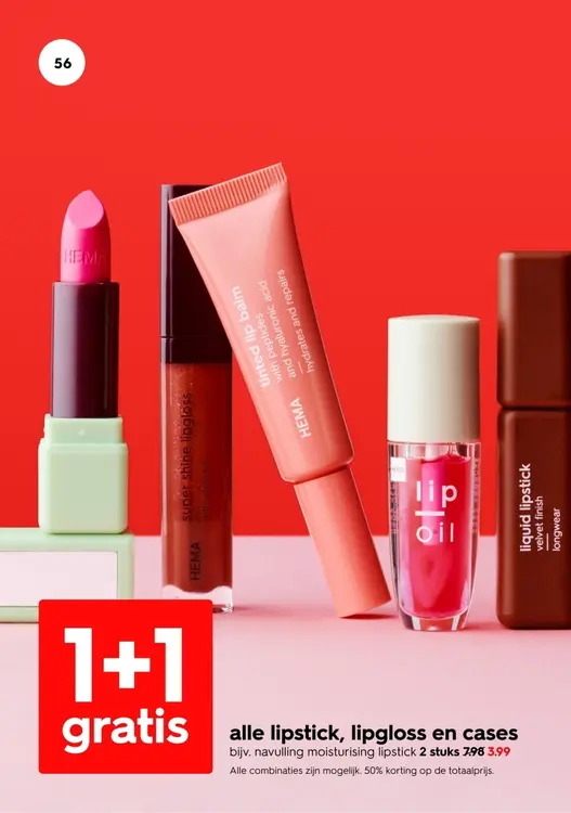 Aanbieding: Alle lipstick, lipgloss en cases