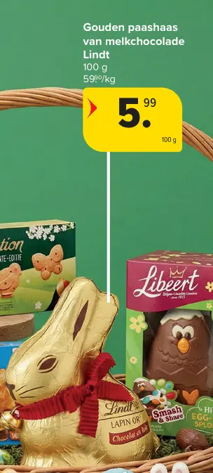 Promotie: Gouden paashaas van melkchocolade