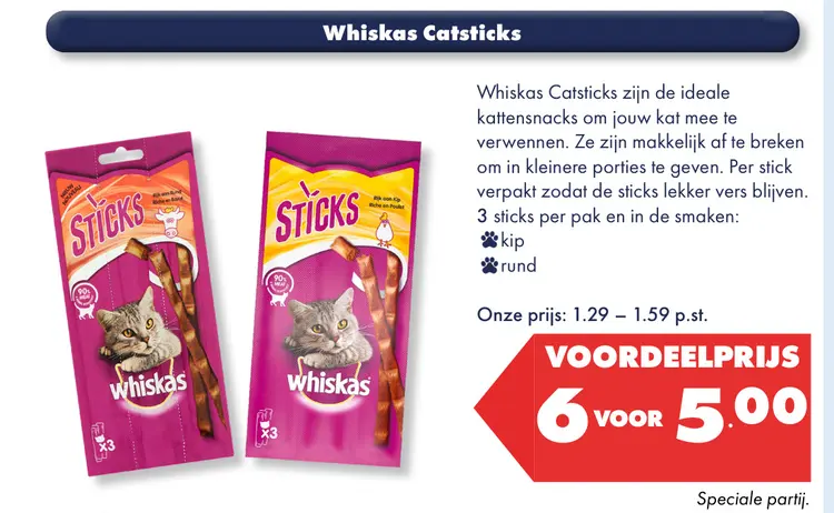 Aanbieding: Whiskas Catsticks
