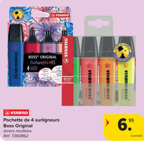 Offre: Pochette de 4 surligneurs Boss Original