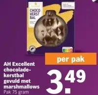 Aanbieding: Chocolade-kerstbal gevuld met marshmallows