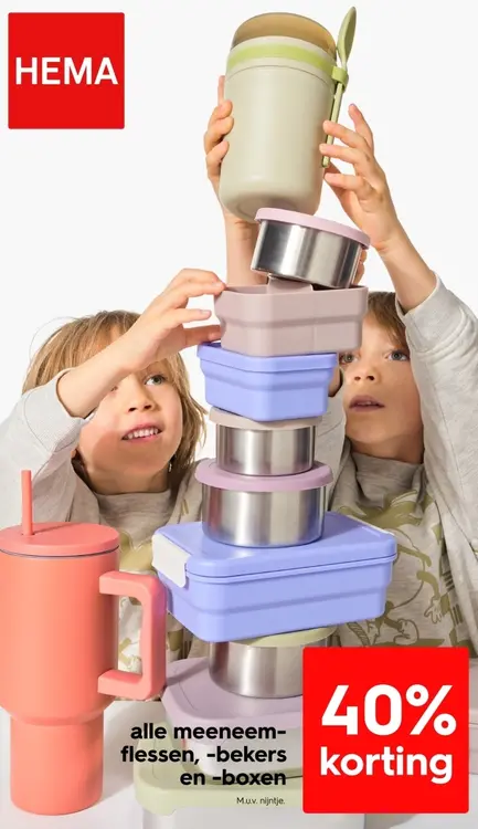 Aanbieding: alle meeneem-flessen, -bekers en -boxen