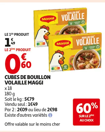 Offre: Cubes de bouillon volaille