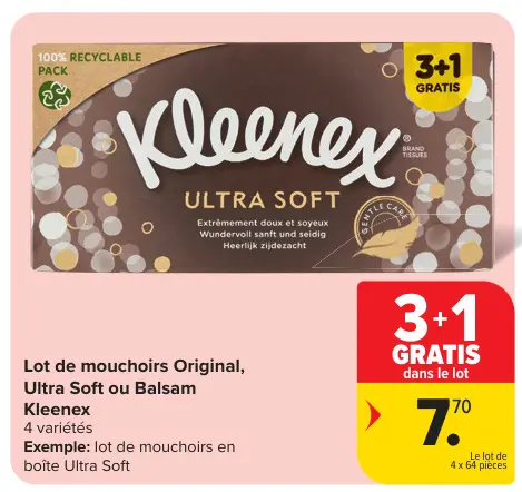 Offre: Lot de mouchoirs Original, Ultra Soft ou Balsam
