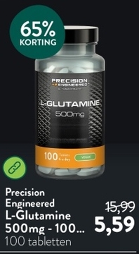 Aanbieding: Precision Engineered L-Glutamine 500mg - 100 tabletten