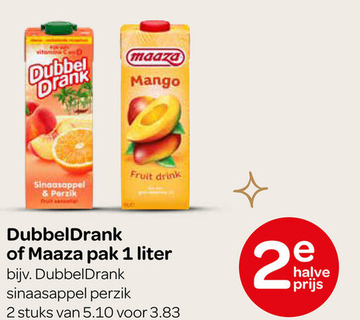 Aanbieding: DubbelDrank of Maaza pak