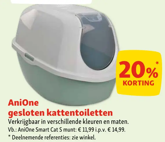 Aanbieding: AniOne gesloten kattentoiletten