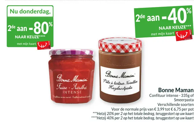 Promotie: Bonne Maman Confituur intense of Smeerpasta