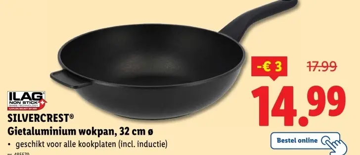 Aanbieding: Gietaluminium wokpan