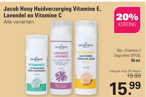 Aanbieding: Jacob Hooy Huidverzorging Vitamine E, Lavendel en Vitamine C