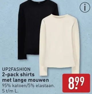 Aanbieding: 2-pack shirts met lange mouwen