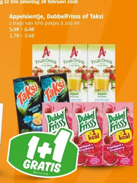 Aanbieding: Appelsientje, DubbelFrisss of Taksi