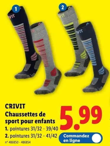 Offre: Chaussettes de sport pour enfants
