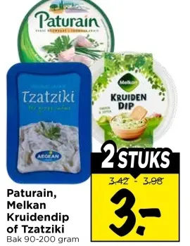 Aanbieding: Paturain, Melkan Kruidendip of Tzatziki