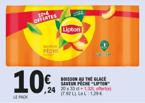 Offre: Boisson au thé glacé saveur pêche