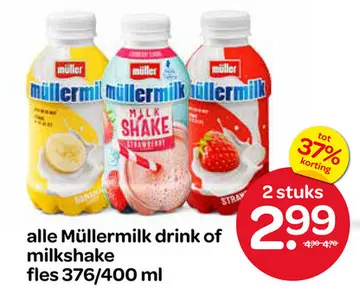 Aanbieding: Müllermilk drink of milkshake