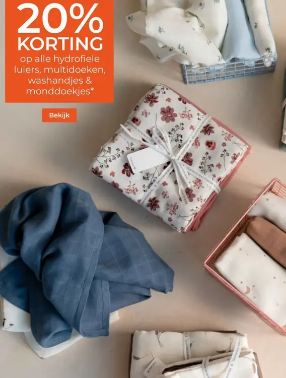 Aanbieding: hydrofiele luiers, multidoeken, washandjes & monddoekjes