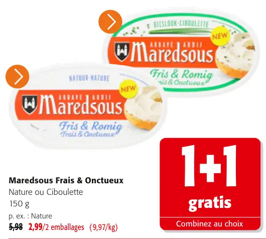 Offre: Maredsous Frais & Onctueux