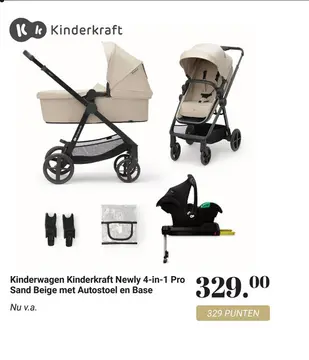 Aanbieding: Kinderwagen Kinderkraft Newly 4-in-1 Pro Sand