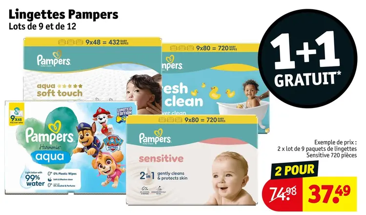 Offre: Lingettes Pampers