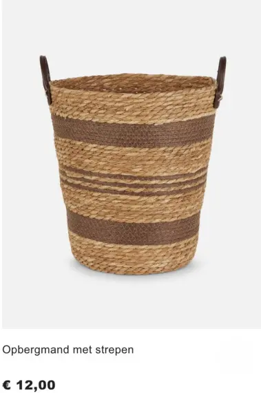 Aanbieding: Opbergmand met strepen