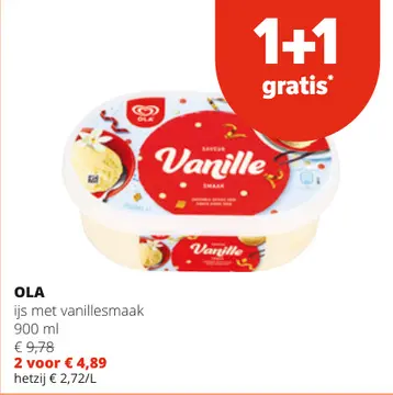 Aanbieding: OLA ijs met vanillesmaak