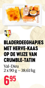 Aanbieding: Bladerdeeghapjes met herve-kaas op de wijze van crumble-tatin