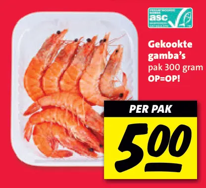 Aanbieding: Gekookte gamba's